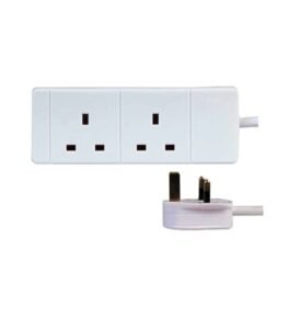 PRO ELEC PELB1509 2 Gang Extension Lead White, 2m