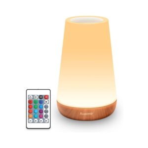 Auxmir Night Light, LED Touch Bedside Table Lamp, Remote Control Dimmable Light with RGB Color Changing