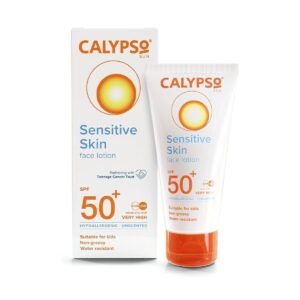 Calypso Sensitive Skin Face Sun Lotion | SPF 50+, Very High Protection, Hypoallergenic Sunscreen, Suitable for Kids, Water Resistant, 50ml