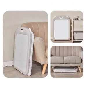 Kids Art Easel with Chair, Dry Erase Board & Foldable Desktop, Adjustable Toddler Table and Chair Set