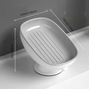 Angle Adjustable Soap Dish for Bathroom, Wall-Mounted Plastic Oval Soap Holder with Drain, Luxurious Removable Soap Tray